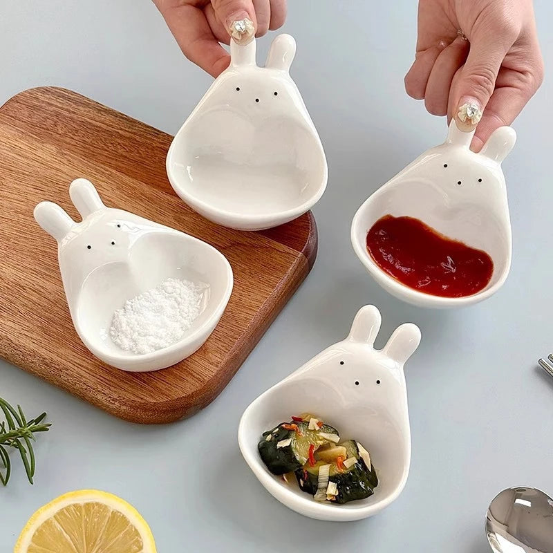 Cartoon Goose & Rabbit Mini Dipping Dish – Kids Tableware Mini Serving Dish SPOT