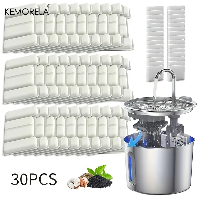KEMORELA Cat Water Fountain Filter Replacements 15 & 30 Pack Pet Fountain Filter SPOT