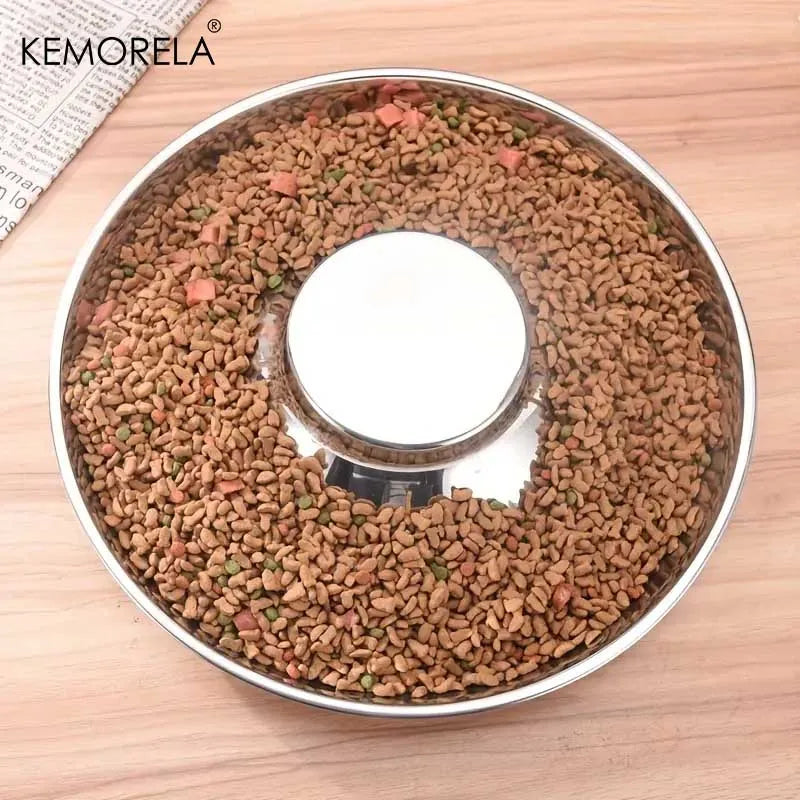 Stainless Steel Dog Slow Feeder Bowl – Puppy Food & Water Dish Dog Slow Feeder Bowl SPOT