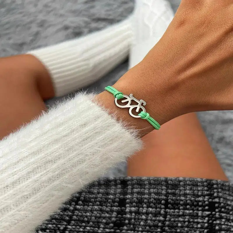 Bicycle Charm Wrap Bracelet – Pink Cycling Jewelry for Women Charm Wrap Bracelet SPOT