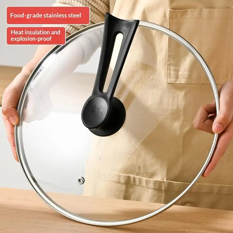 Tempered Glass Round Pot Lid with Steel Rim – 14 to 34cm Glass Pot Lid SPOT