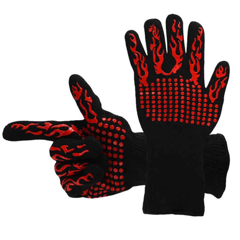 Silicone BBQ Gloves – Heat-Resistant Oven Mitts Non-Slip BBQ Oven Mitts SPOT
