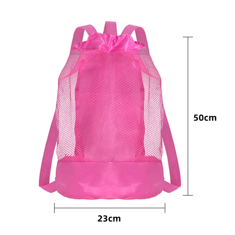 Mesh Beach Bag – Foldable Drawstring Toy & Gear Storage Tote Mesh Beach Tote SPOT