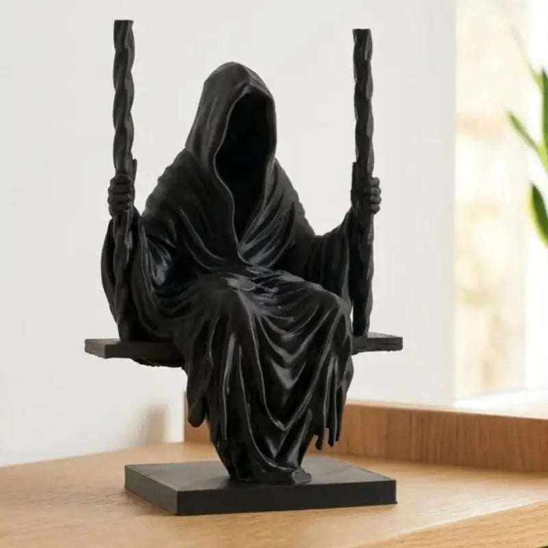 Swinging Grim Reaper Resin Figurine | Gothic Halloween Décor Decorative Figurine SPOT