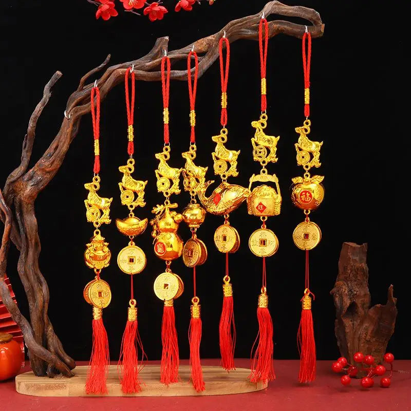2027 Chinese New Year Goat Lucky Hanging Ornament Red Tassel Holiday Hanging Ornament SPOT