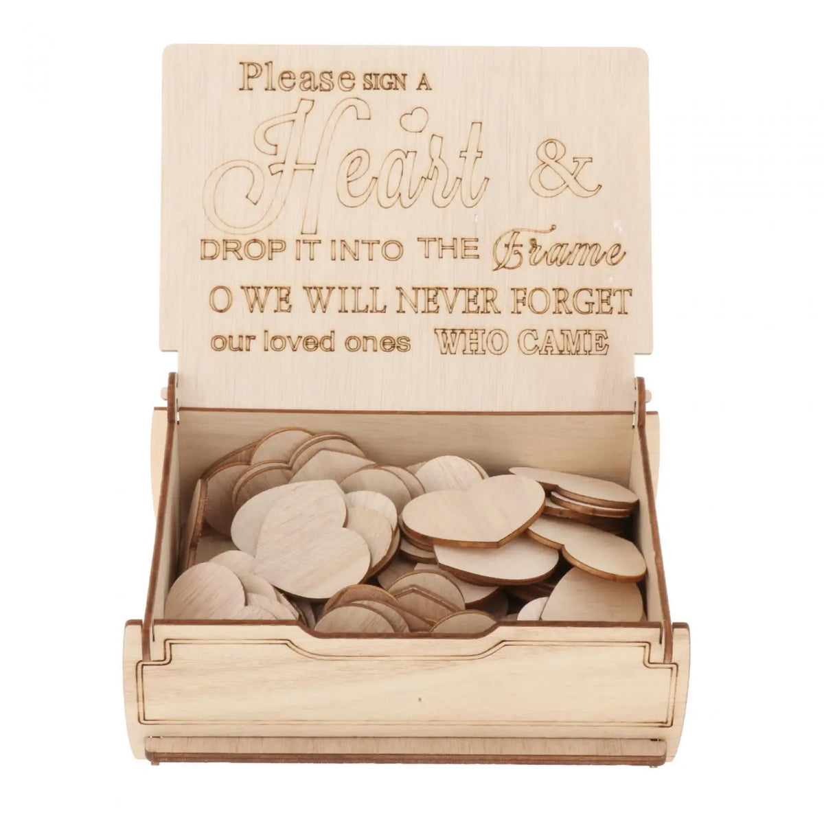Wooden Heart Wedding Guest Book Set – 80 Hearts & Frame Wedding Guest Book SPOT