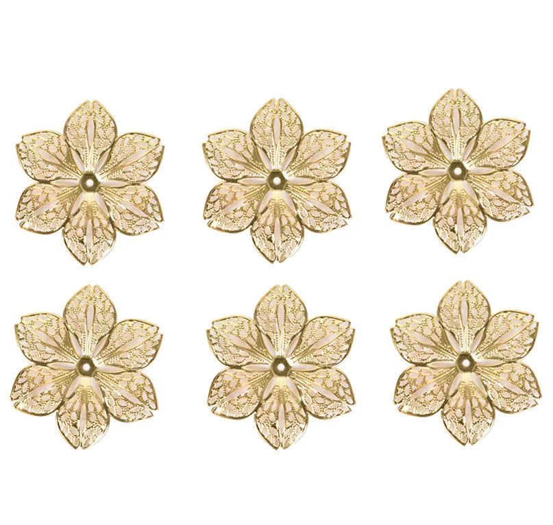 50-Pack Filigree Flower Charm Connectors – DIY Jewelry Findings Jewelry Findings SPOT Gold