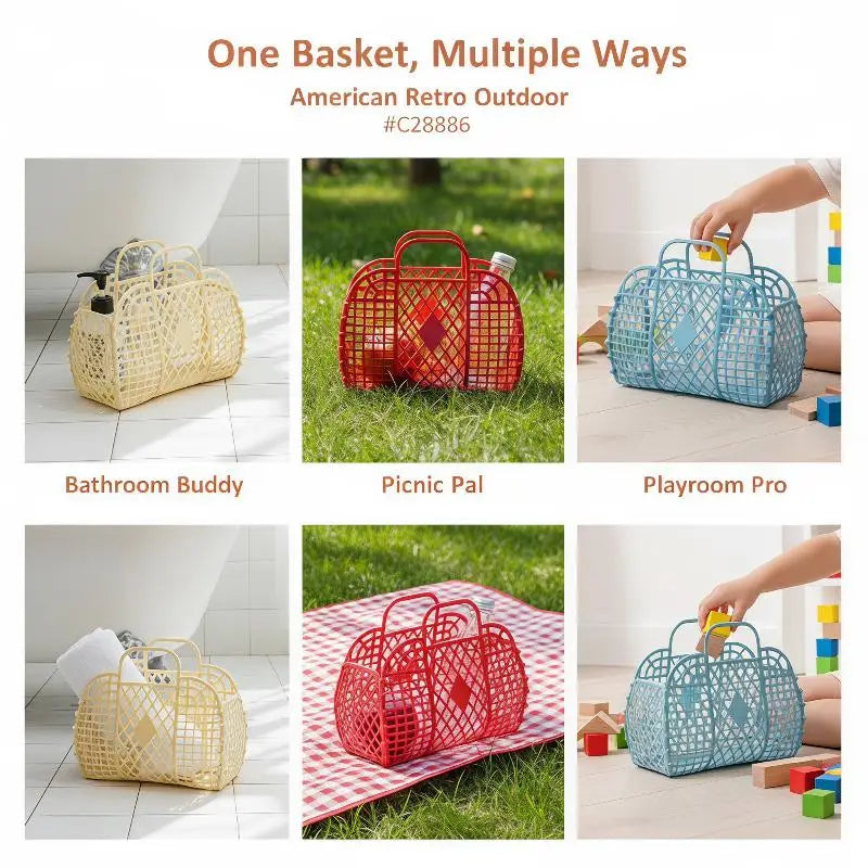 Hollow Plastic Storage Basket – BPA-Free PE Shower & Home Organizer Storage Basket SPOT