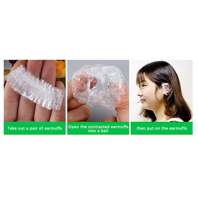 100-Pack Disposable Waterproof Ear Covers for Hair Dyeing Ear Cover Protectors SPOT