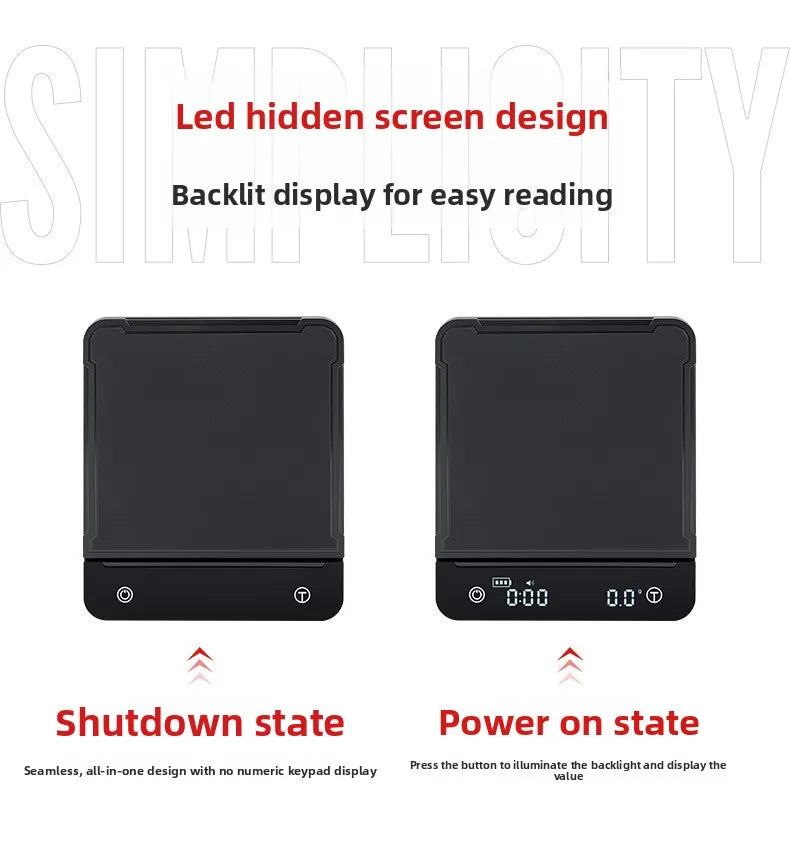 USB Rechargeable Waterproof Mini Coffee Scale with LED Timer Coffee Scale SPOT
