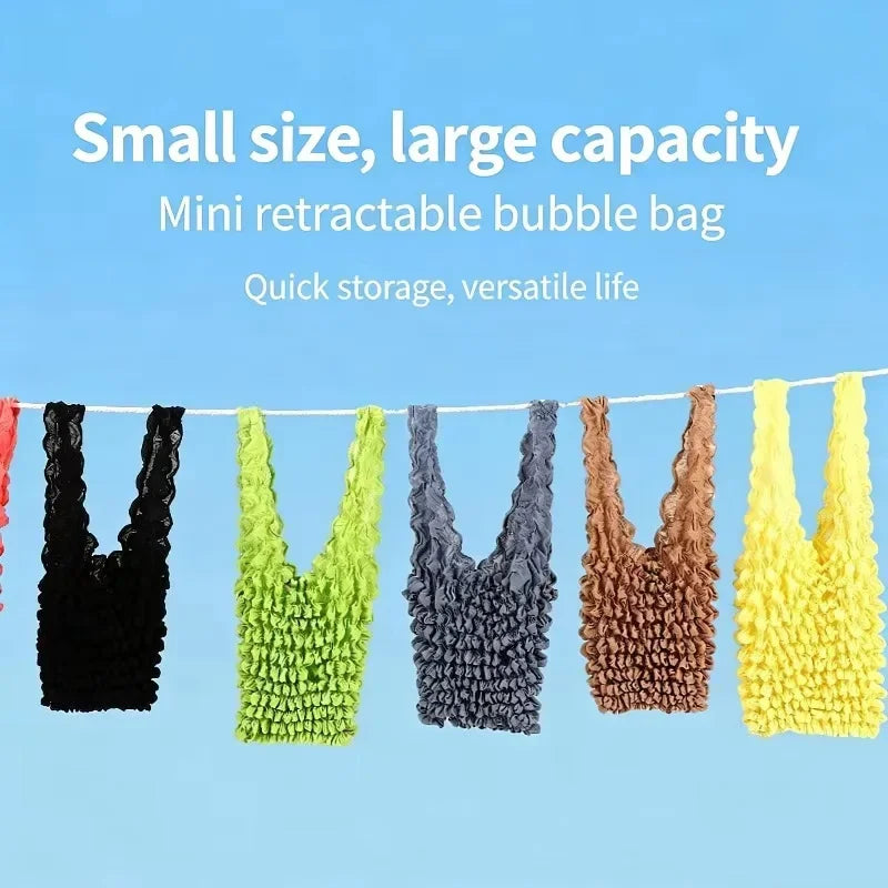 Pleated Bubble Expandable Tote – Foldable Stretch Shopping Bag Expandable Tote Bag SPOT