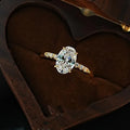 Meaeguet Oval CZ Solitaire Ring – 18K Gold Plated Women's Ring CZ Solitaire Ring SPOT 7