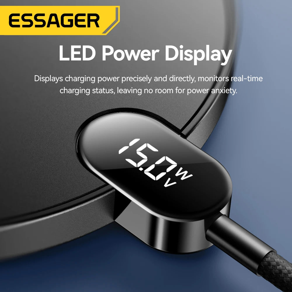 Essager 15W Wireless Charging Pad – LED Display, Fast Charge Wireless Charging Pad SPOT