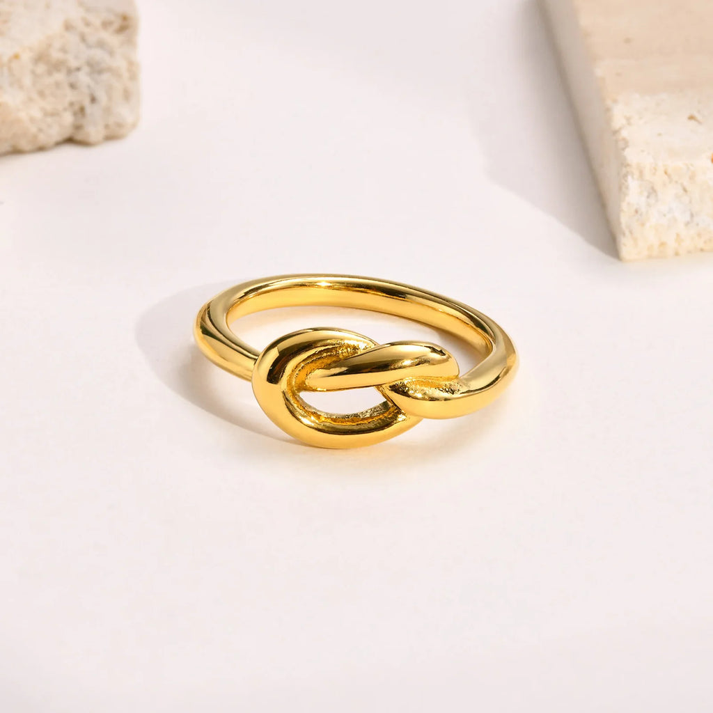 Love Knot Ring – 18K Gold Plated Stainless Steel Stacking Ring Stacking Ring SPOT