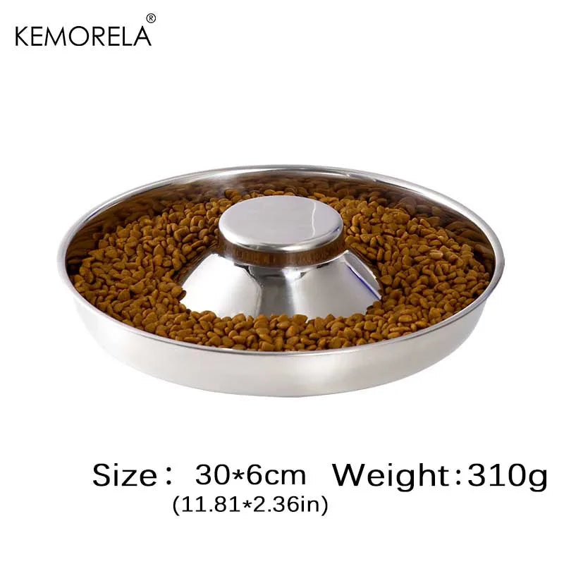 Stainless Steel Dog Slow Feeder Bowl – Puppy Food & Water Dish Dog Slow Feeder Bowl SPOT 30CM