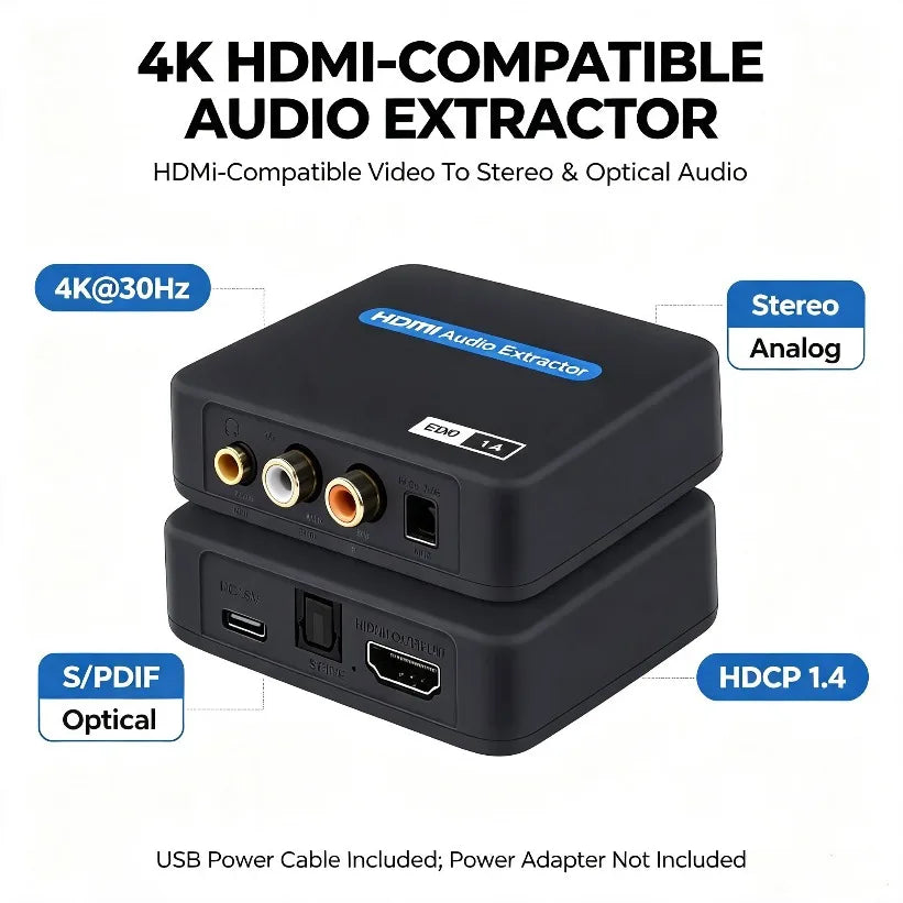 HDMI Audio Extractor 4K 30Hz – Optical SPDIF & Stereo Output HDMI Audio Extractor SPOT