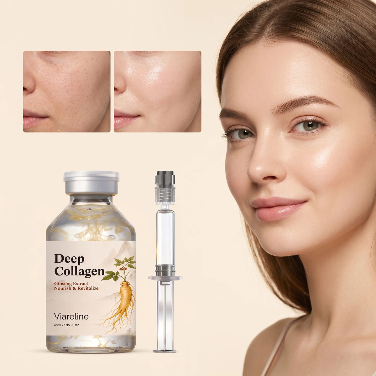 VIARELINE Ginseng Collagen Ampoule Serum – Firming & Brightening Face Serum SPOT