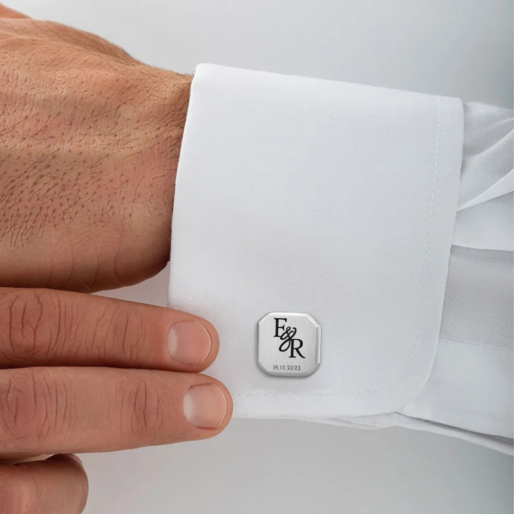 Personalized Engraved Cufflinks for Men – Custom Text & Logo Engraved Cufflinks SPOT