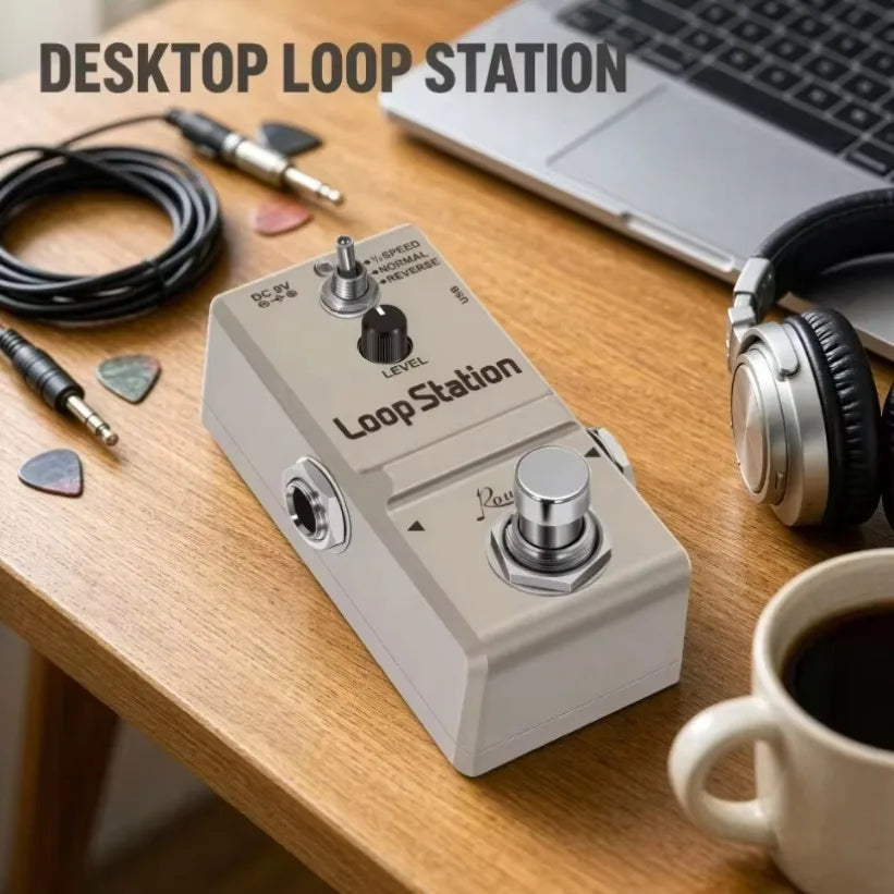 Rowin LN-332S Nano Guitar Loop Pedal – 10 Min, Reverse & ½ Speed Guitar Loop Pedal SPOT