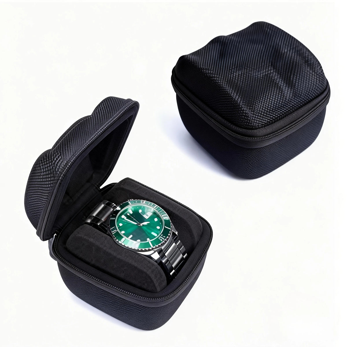 Single Watch Box – Portable Travel Case with Shockproof Foam Watch Storage Box SPOT