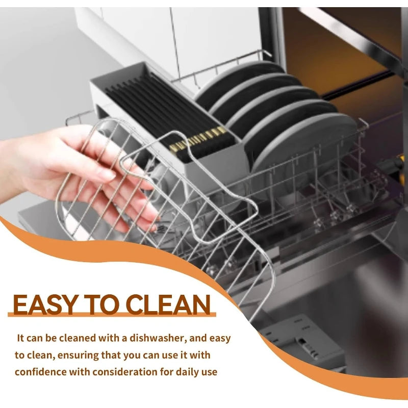 Stainless Steel Square Air Fryer Rack with 4 Skewers Air Fryer Rack Set SPOT
