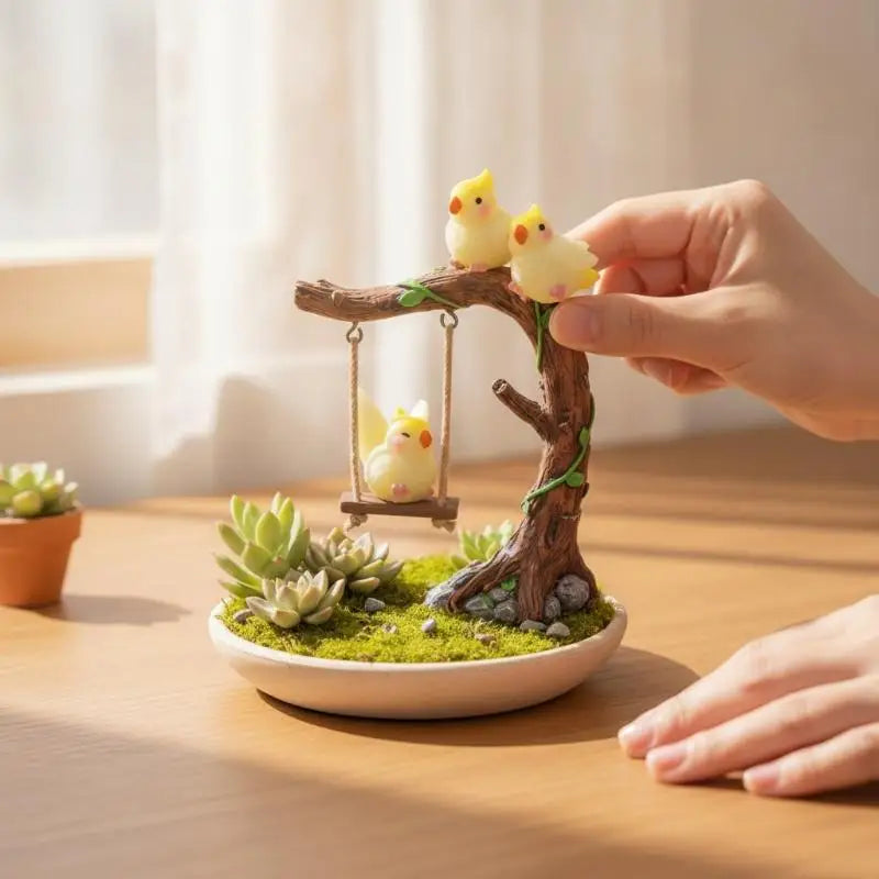 6-Pack Resin Cockatiel Bird Figurines – Garden & Home Décor Decorative Figurines SPOT