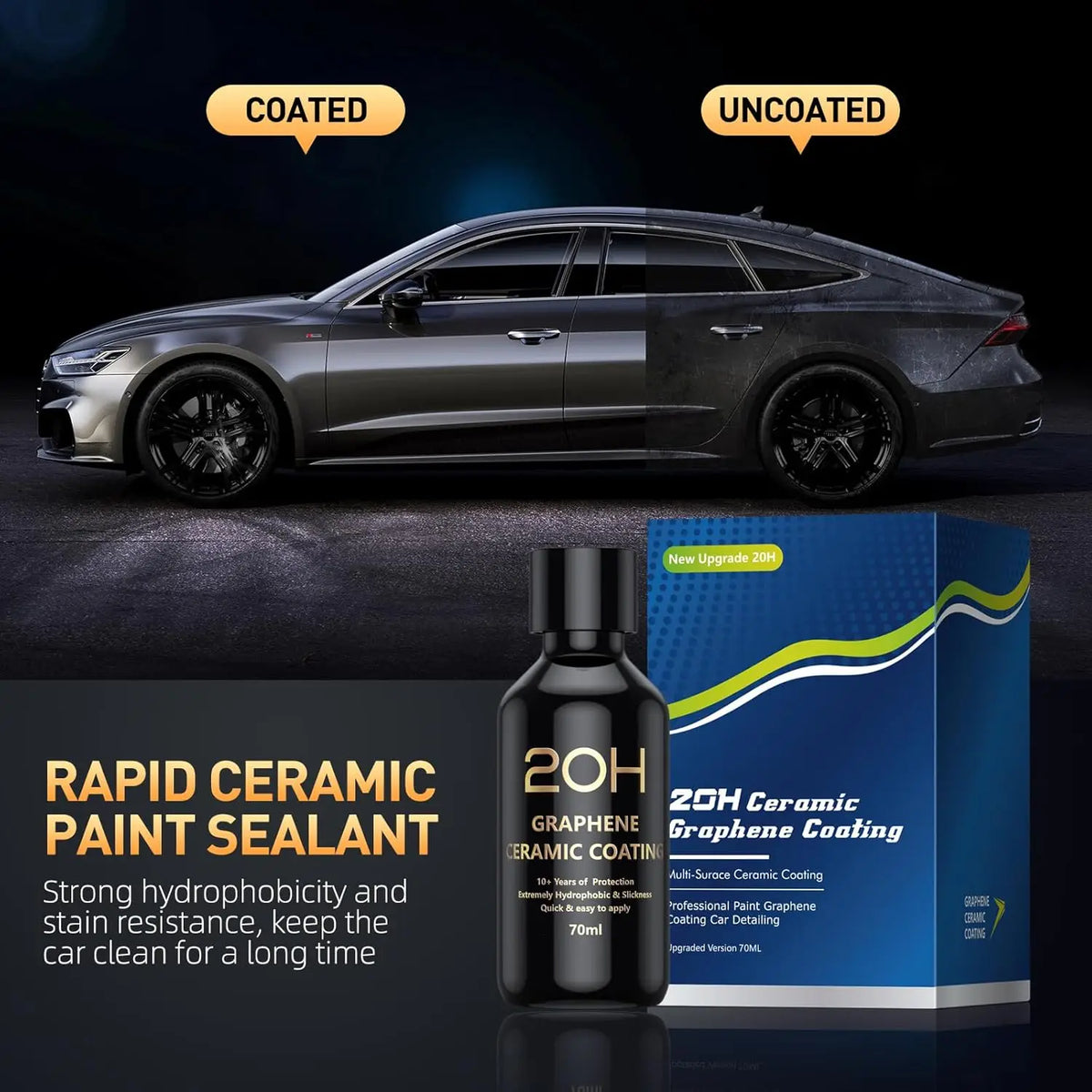 GLASKLARE 20H Graphene Ceramic Car Coating – 10+ Year Protection Ceramic Car Coating SPOT