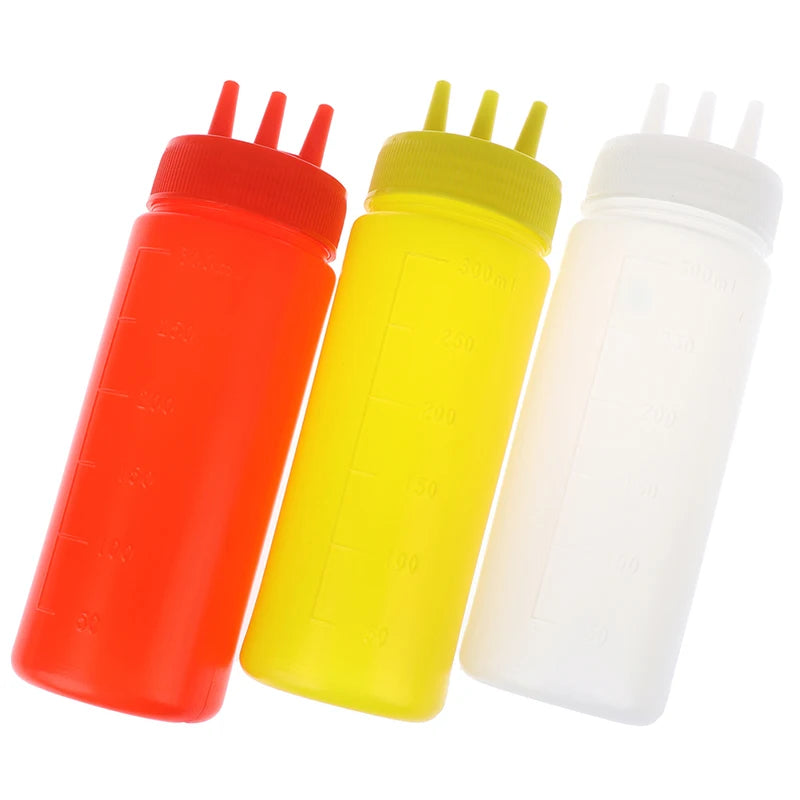 3-Hole Squeeze Bottle Condiment Dispenser – 12 oz Condiment Squeeze Bottle SPOT
