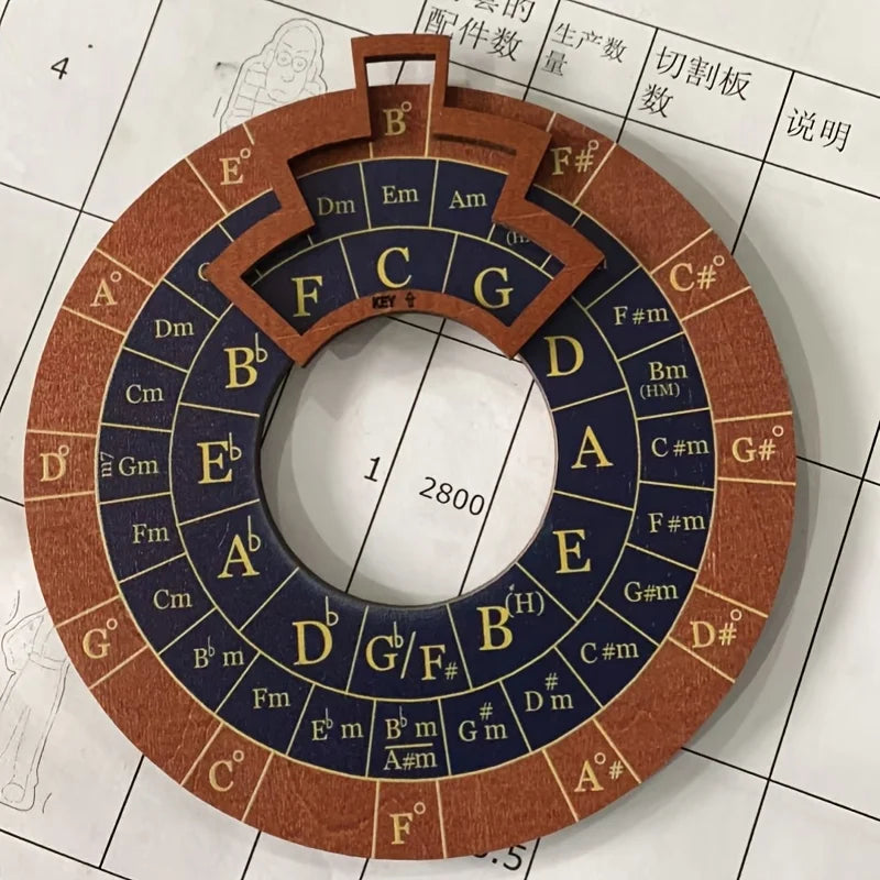 Circle of Fifths Wooden Music Theory Chord & Scale Disk Tool Music Theory Tool SPOT