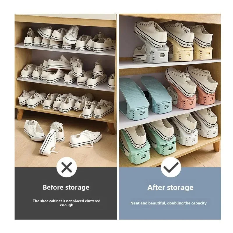 10-Pack Stackable Double Layer Shoe Rack Organizer for Closet Shoe Rack Organizer SPOT