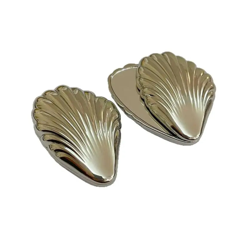 Foldable Seashell Compact Mirror – Double-Sided Travel Makeup Compact Makeup Mirror SPOT