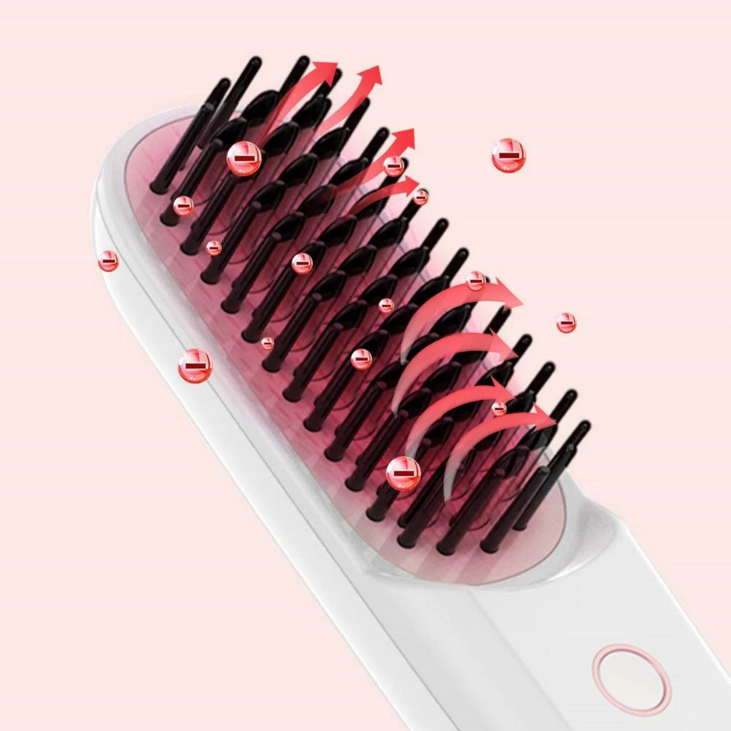 Wireless Ionic Hair Straightener Brush – USB Rechargeable Hair Straightener Brush SPOT