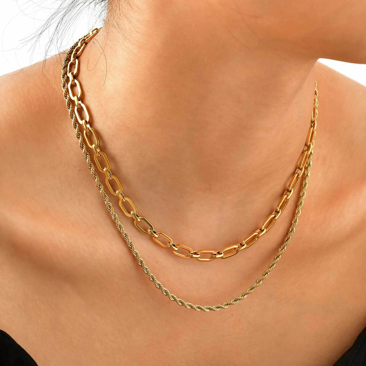 Gold Chunky Chain Link Necklace – Stainless Steel Women's Chain Link Necklace SPOT