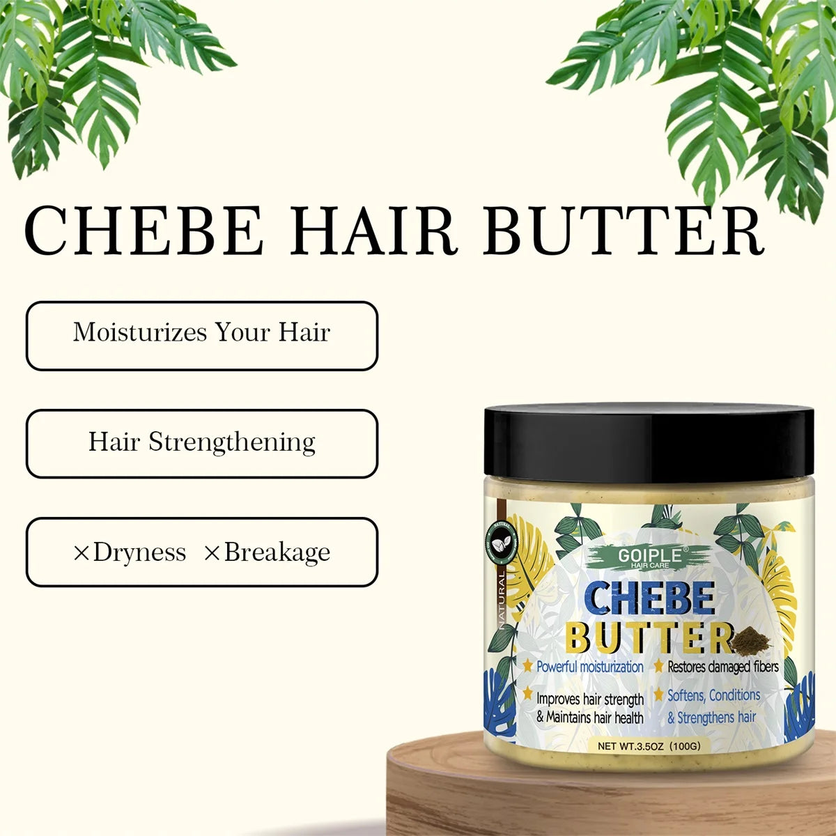 GOIPLE Chebe Butter Hair Mask & Curl Cream Set – 3pc Hair Care Set SPOT