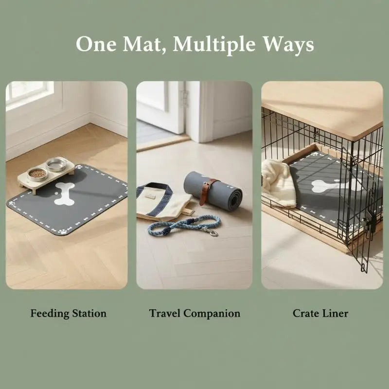 Diatomaceous Earth Pet Placemat – Anti-Slip Dog & Cat Feeding Mat Pet Feeding Mat SPOT