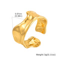 Women's 18K Gold Plated Adjustable Open Ring – Stainless Steel Fashion Ring SPOT RC-881G