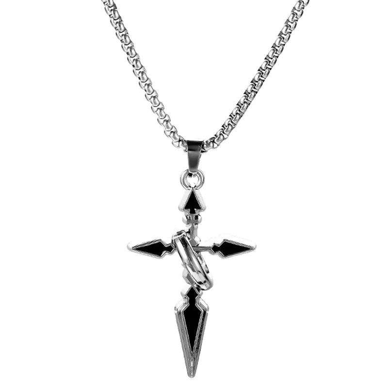 Vintage Cross Pendant Necklace – Zinc Alloy Punk Chain Pendant Necklace SPOT 1PC