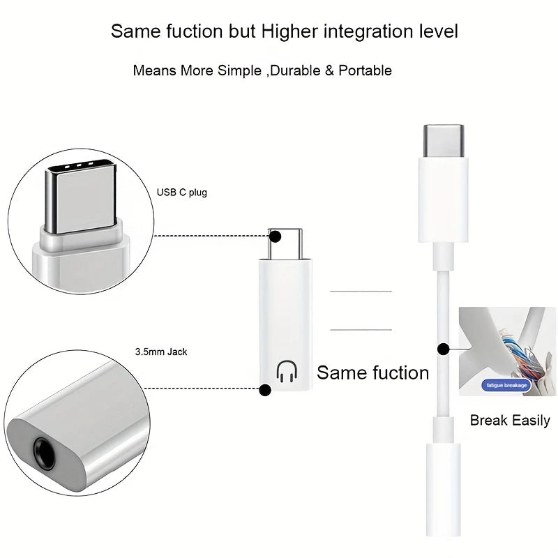 USB-C to 3.5mm Audio Adapter with Mic – iPhone & Android Audio Adapter SPOT