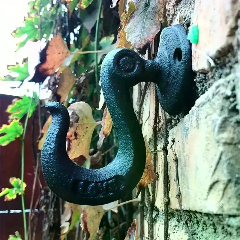 Retro Cast Iron Wall Hook – Heavy-Duty Matte Black, 10kg Wall Mounted Hook SPOT