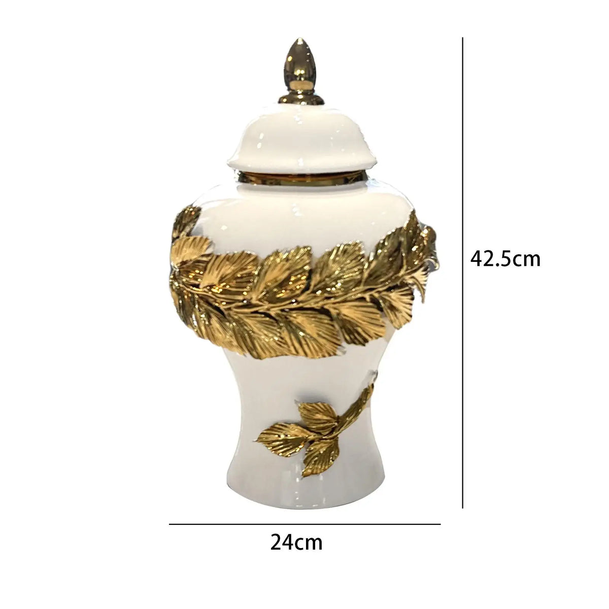White Ceramic Ginger Jar with Lid – Vase & Storage Canister Ceramic Ginger Jar SPOT