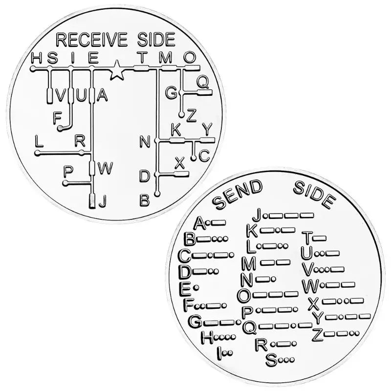 Morse Code Training Coin – Learning Tool & Collectible Badge Morse Code Coin SPOT A3