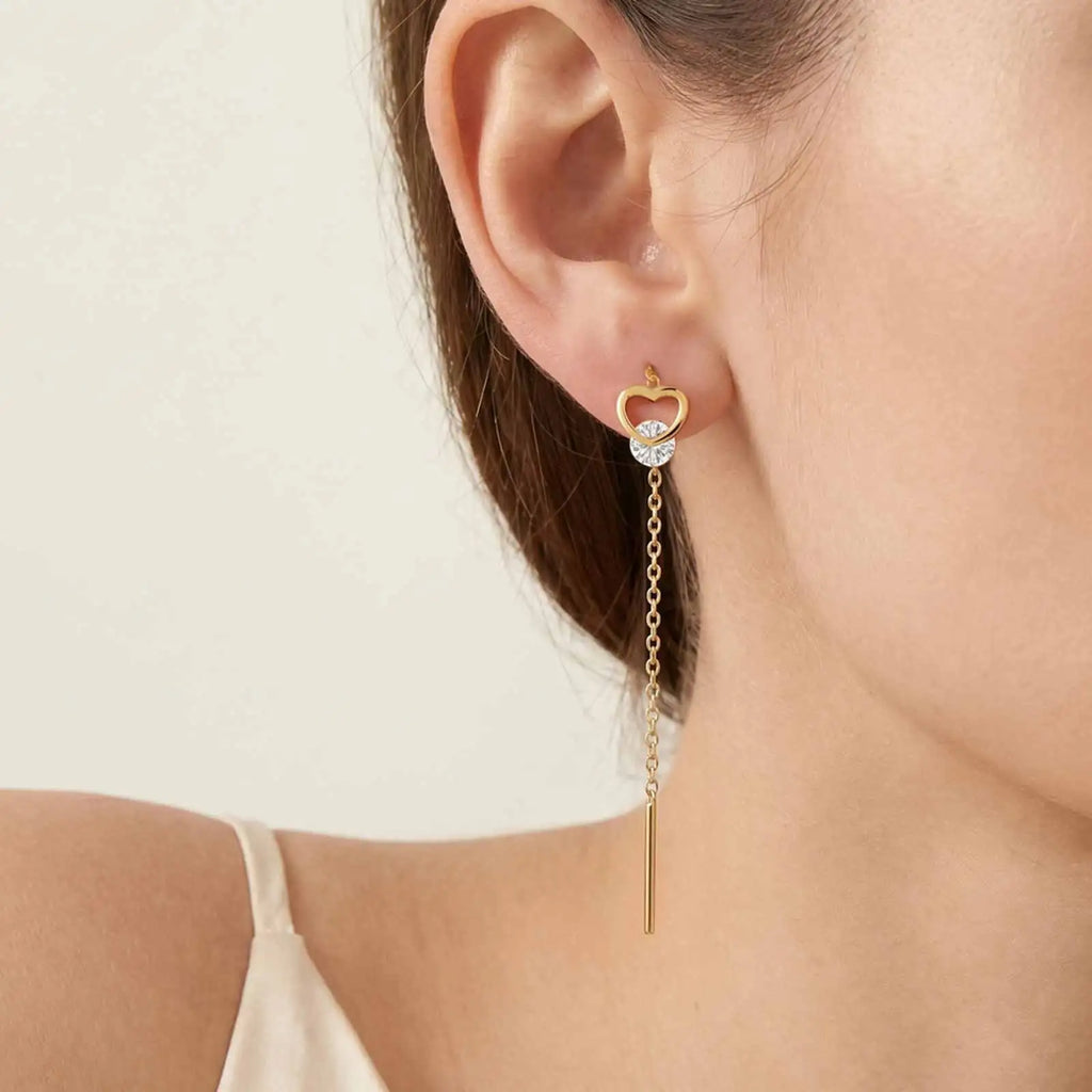 18K Gold Plated Butterfly Heart Drop Earrings – Stainless Steel Drop Earrings SPOT