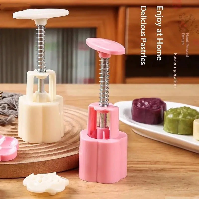 Mooncake Mold Set – 1 Press & 5 Stamps | Food-Grade DIY Pastry Baking Mold SPOT