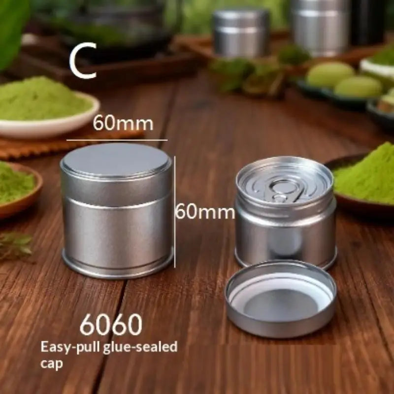 Mini Tinplate Matcha Powder Can – Airtight Tea & Spice Jar Airtight Storage Tin SPOT C