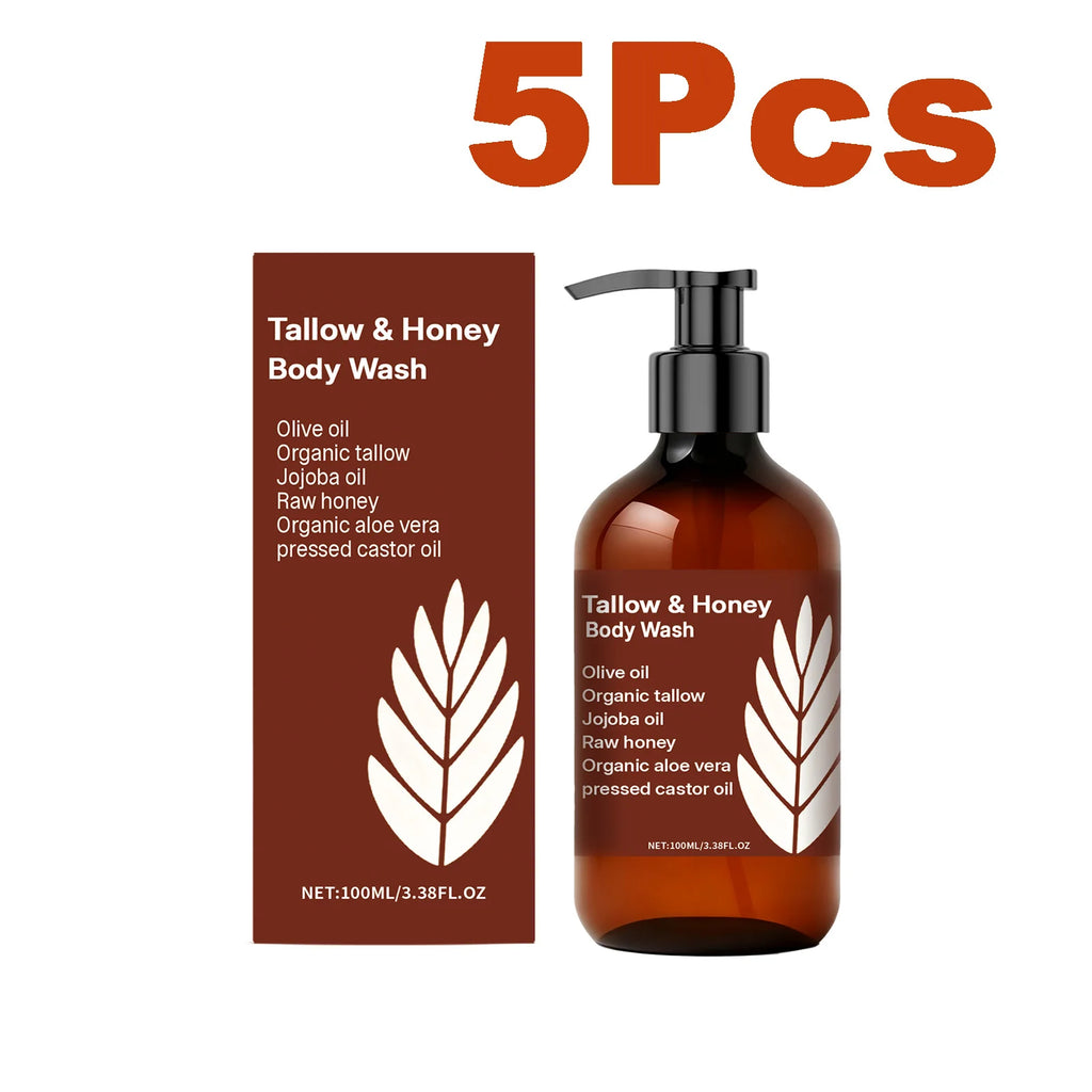 Hoygi Tallow & Honey Body Wash – Nourishing Shower Gel 100ml Body Wash SPOT 5 x 100ml Boxed Moisturizing