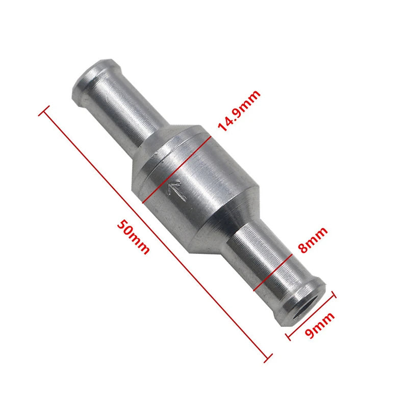 Aluminium One-Way Fuel Check Valve 6–12mm | Petrol & Diesel Fuel Check Valve SPOT 8MM