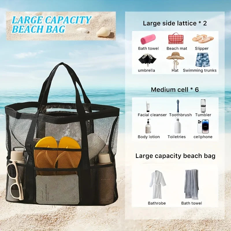 Large Foldable Mesh Beach Bag – Pool, Gym & Travel Tote Foldable Mesh Tote SPOT