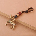 Brass Chinese Zodiac Goat Keychain – Antique Copper Pendant Keychain Ornament SPOT A6