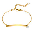 Personalized Birthstone Name Bar Bracelet for Women – Engraved Personalized Bracelet SPOT BR-837G-4