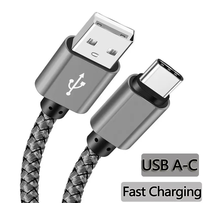 Nylon Braided USB-A to USB-C Fast Charging Cable 1M 2M 3M USB-C Charging Cable SPOT